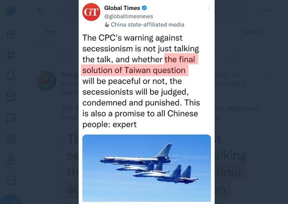 The “FINAL SOLUTION” to the “TAIWAN QUESTION”