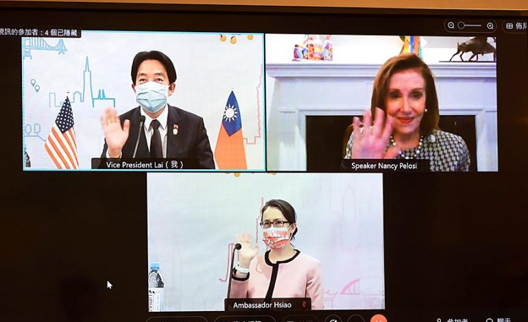 Taiwan VP talks with US House speaker in virtual meeting Nancy Pelosi expressed support for Taiwan’s international participation