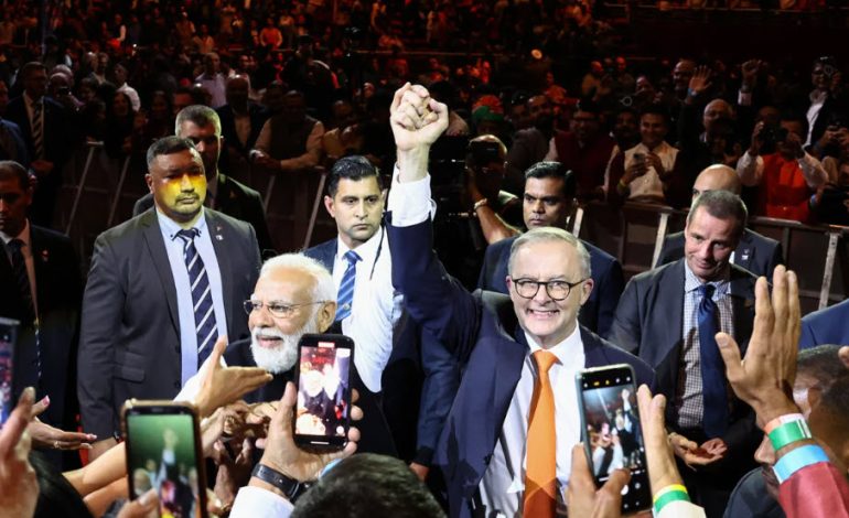 ‘Modi is the boss’: Australian leader gives India’s prime minister a rock star welcome